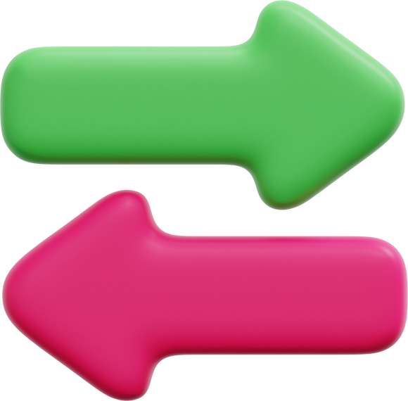 swap 3d render icon illustration